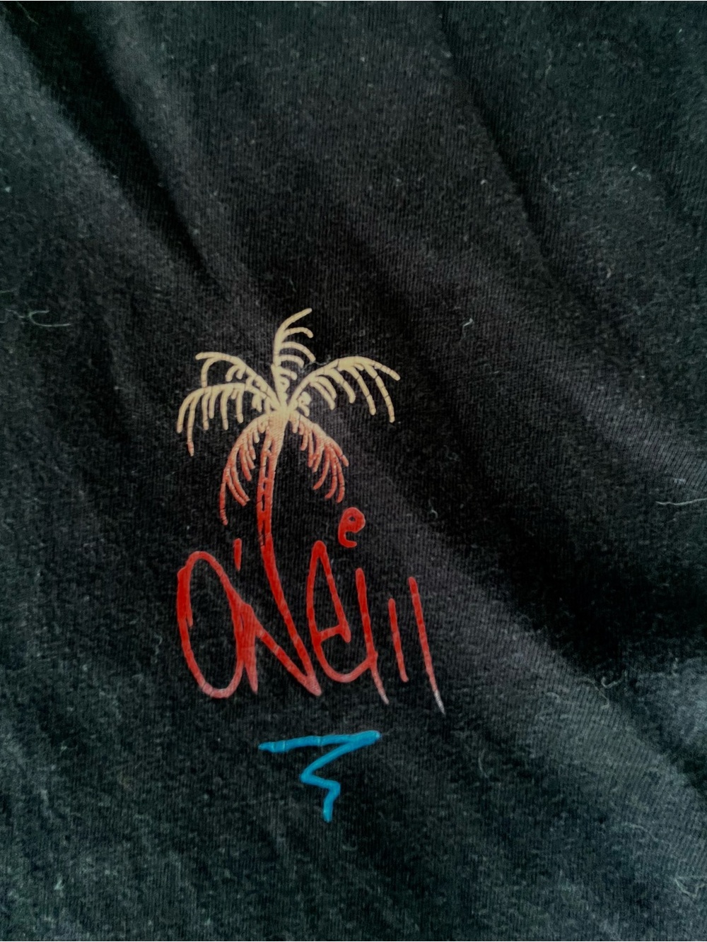 O’Neill Black Tropical Wave Multi-color Graphic T-Shirt XL Surf Beach Tee - Picture 2 of 10